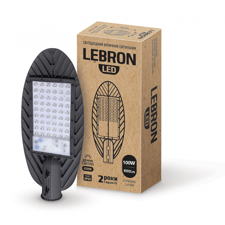 LED св-к LEBRON L-SL, 100W, консольний, SMD, 6200K, 9000Lm, ІР65